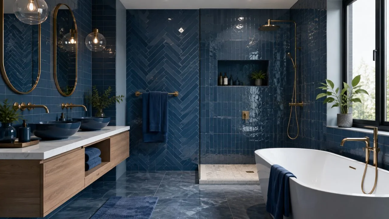 Bathroom Tiles Blue Colour Designs for Modern Bathrooms