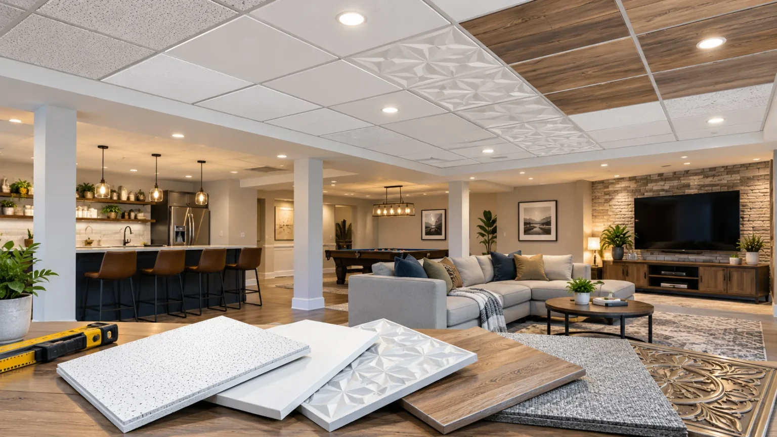 Drop Ceiling Tiles Types, Costs, and Ideas